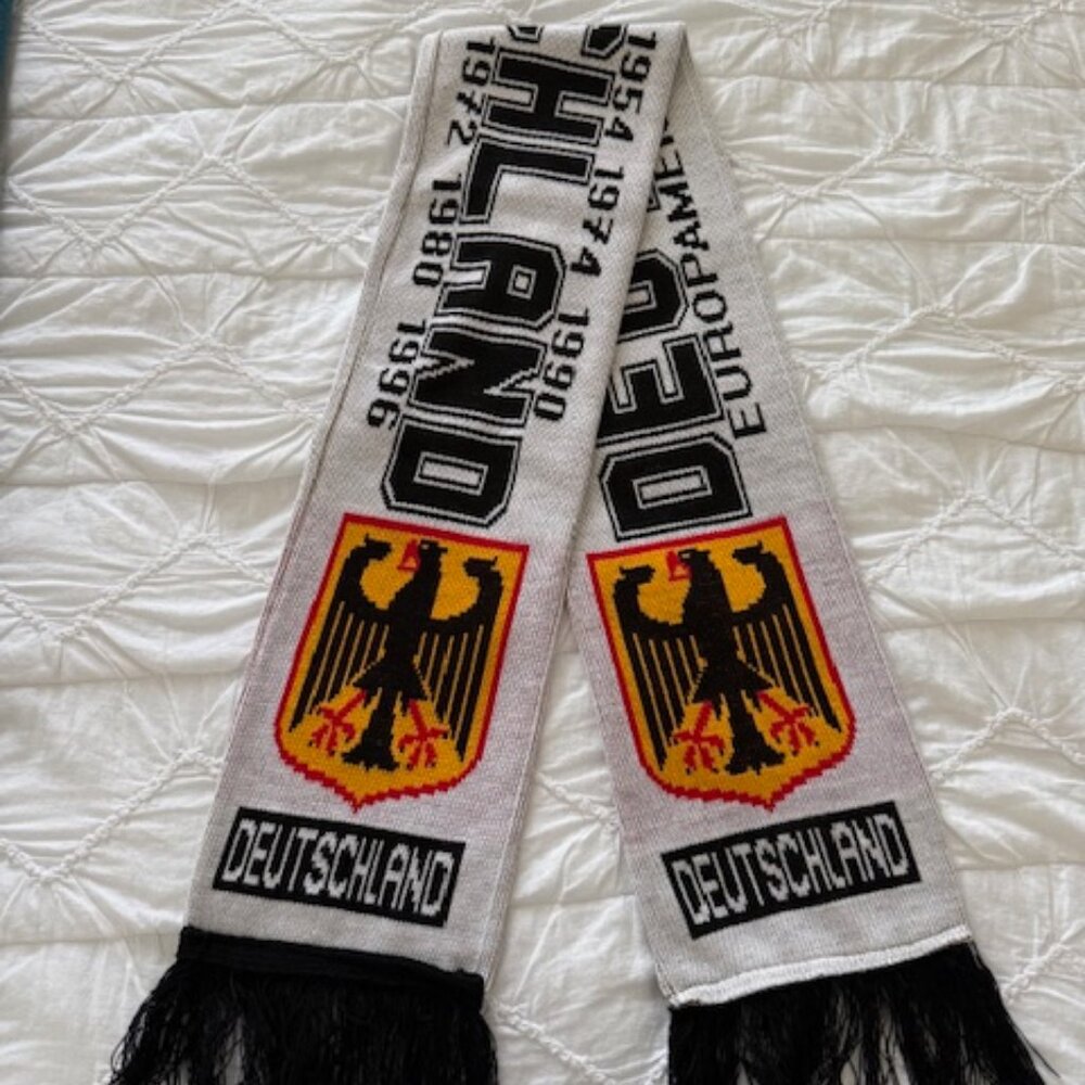 Vintage Germany Soccer Scarf – with World Cup s & Euro Championship Years